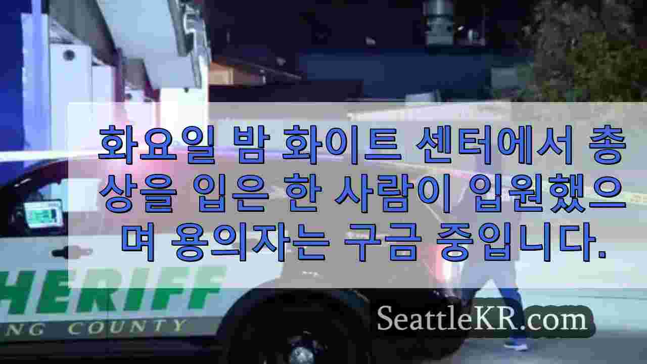 시애틀 화이트 센터 인근에서 총격 사건 1 건, 용의자 구금