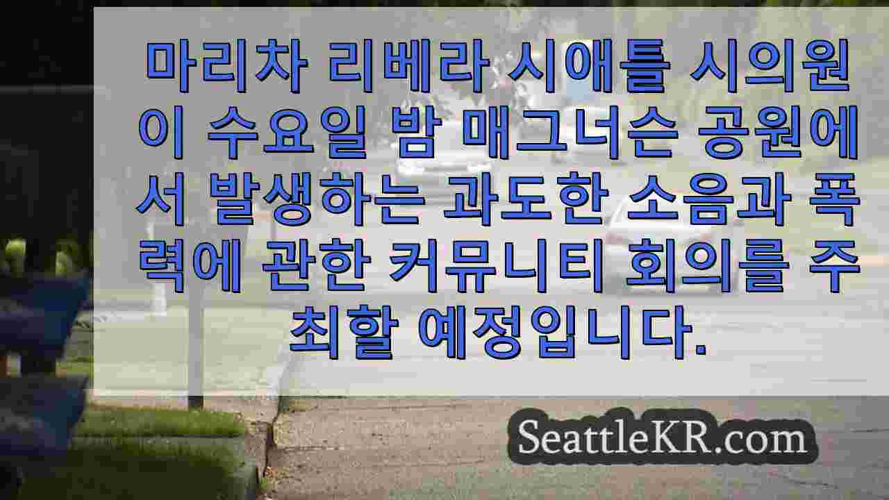 시애틀 시의원, 매그너슨 공원에서 소음 민원에 대한 커뮤니티 회의 개최
