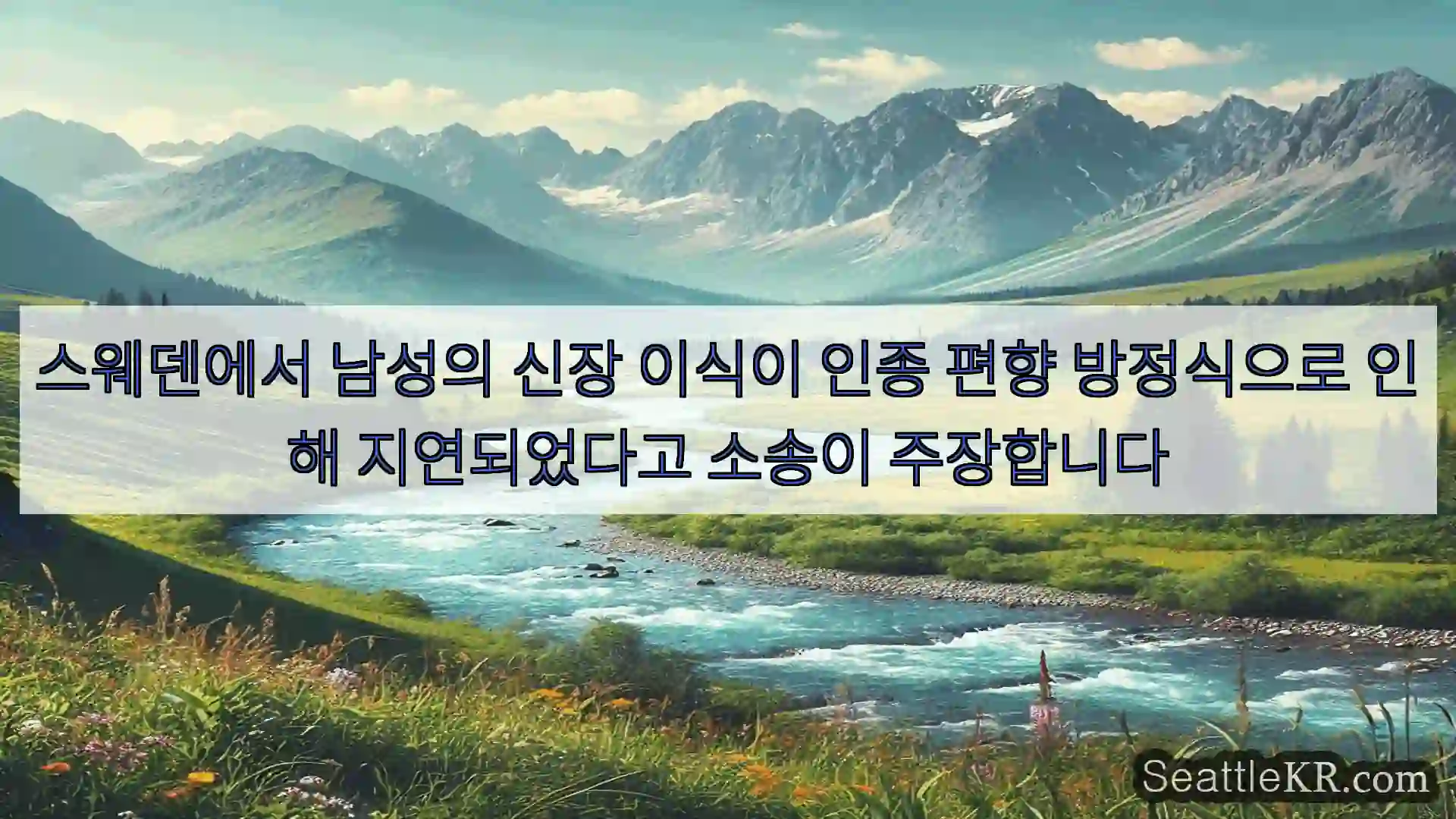 시애틀 뉴스 스웨덴에서 남성의 신장 이식이 인종 편향 방정식으로 인해