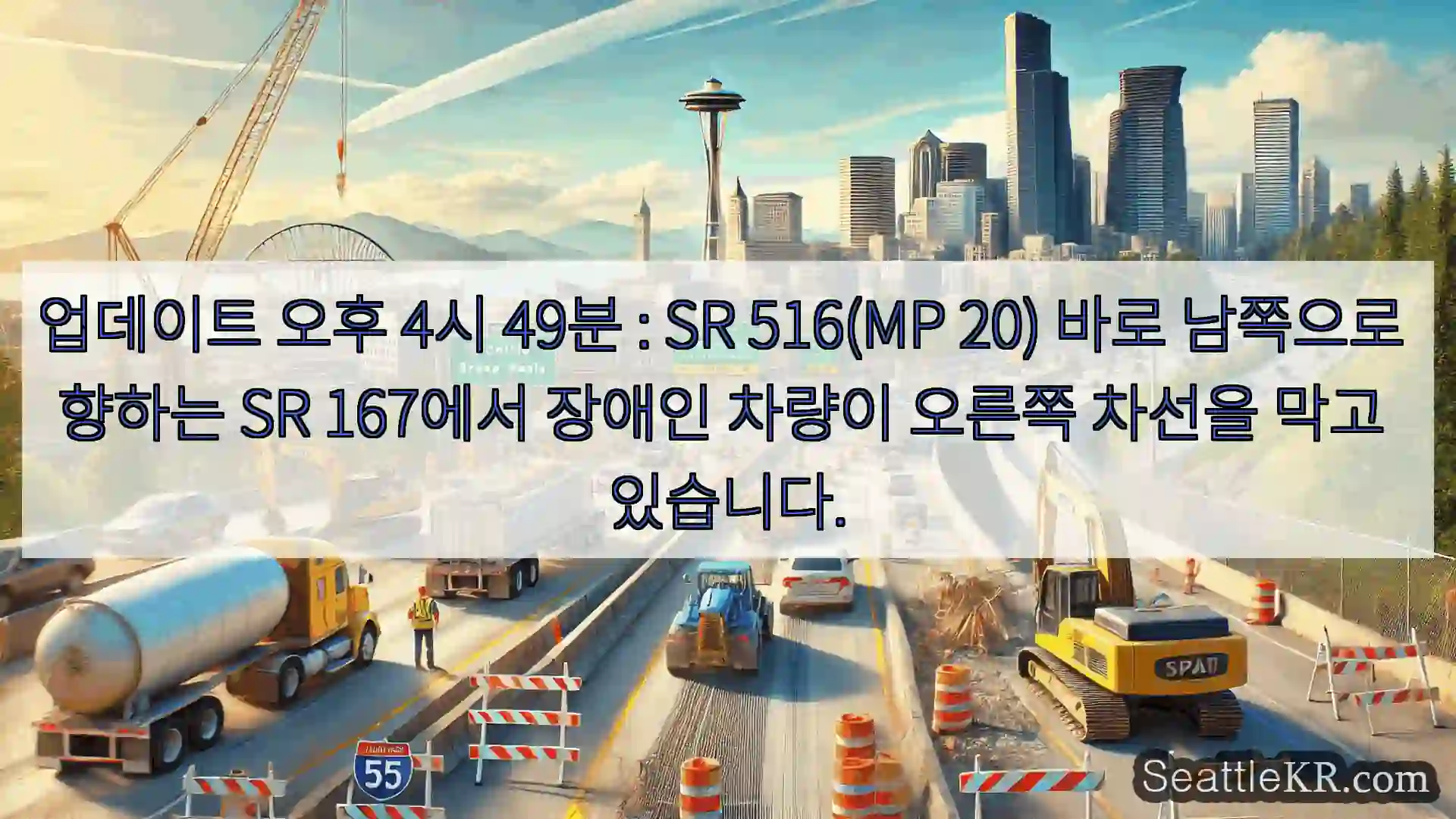 시애틀 교통뉴스 업데이트 오후 4시 49분 : SR 516(MP 20) 바로