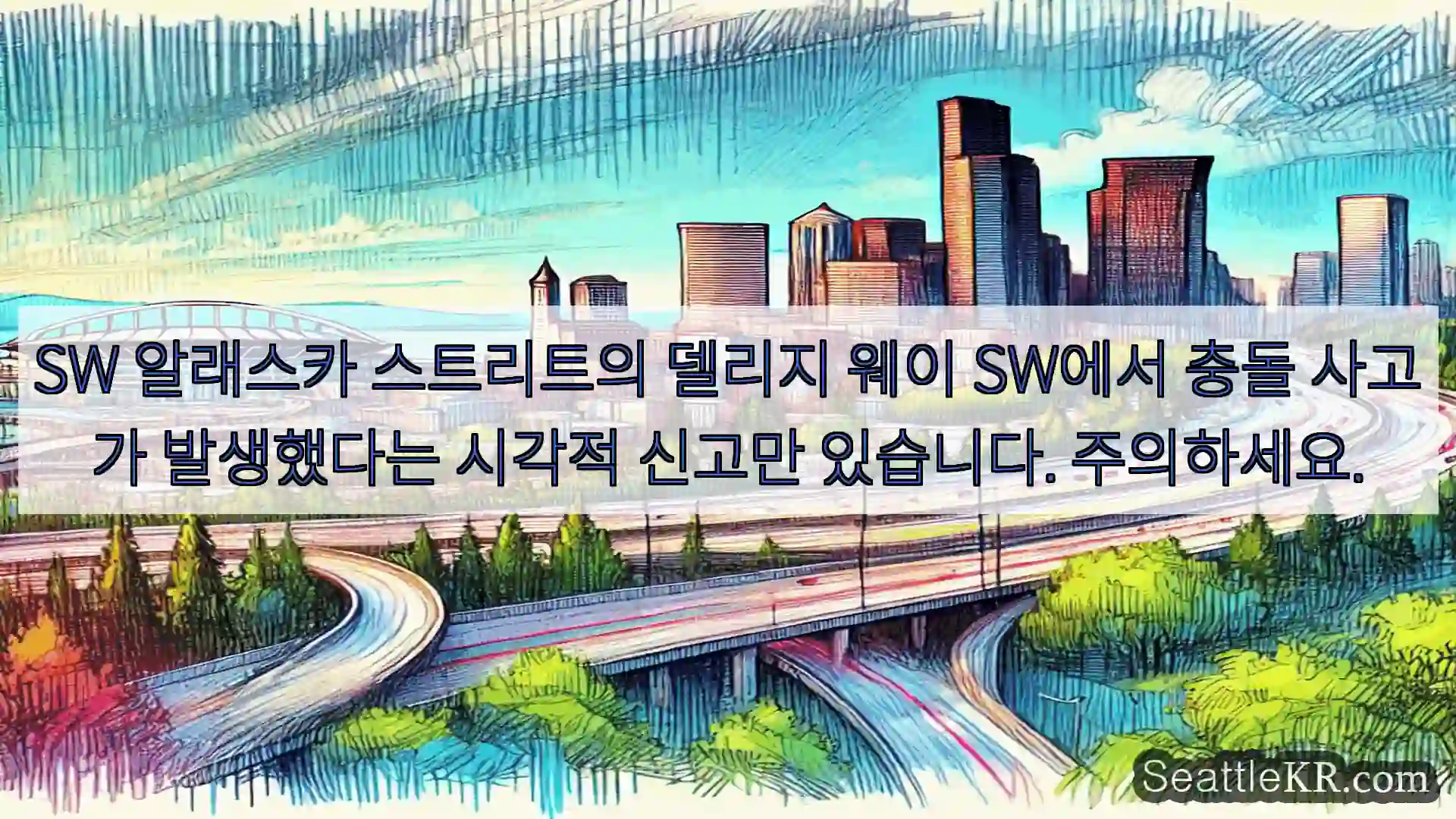 시애틀 교통뉴스 SW 알래스카 스트리트의 델리지 웨이 SW에서 충돌 사고가