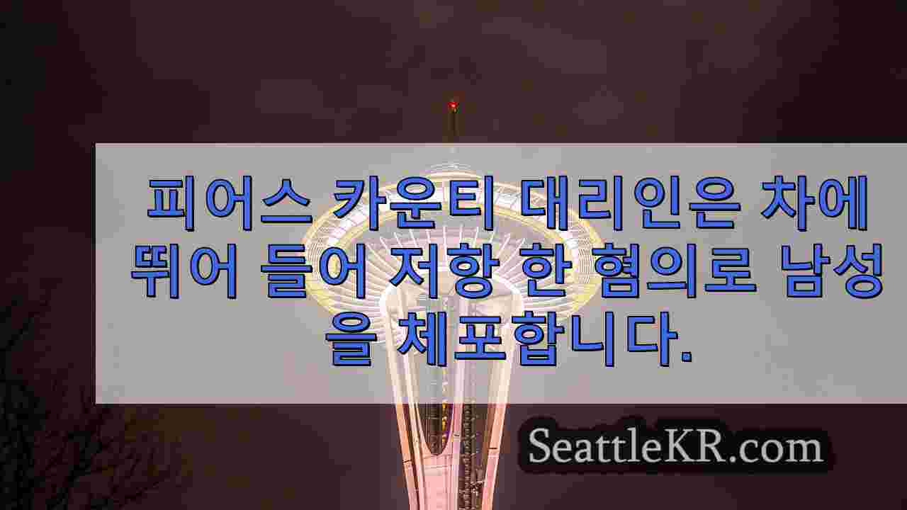 피어스 카운티 대리인은 푸 얄럽에서 체포에 저항하면서 차에 뛰어 내린