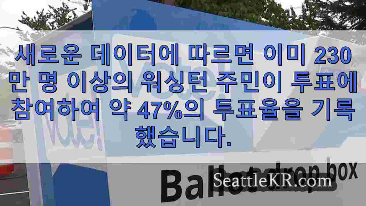 선거 전 워싱턴 투표율 47%, 230만 개 이상의 투표가 이뤄져