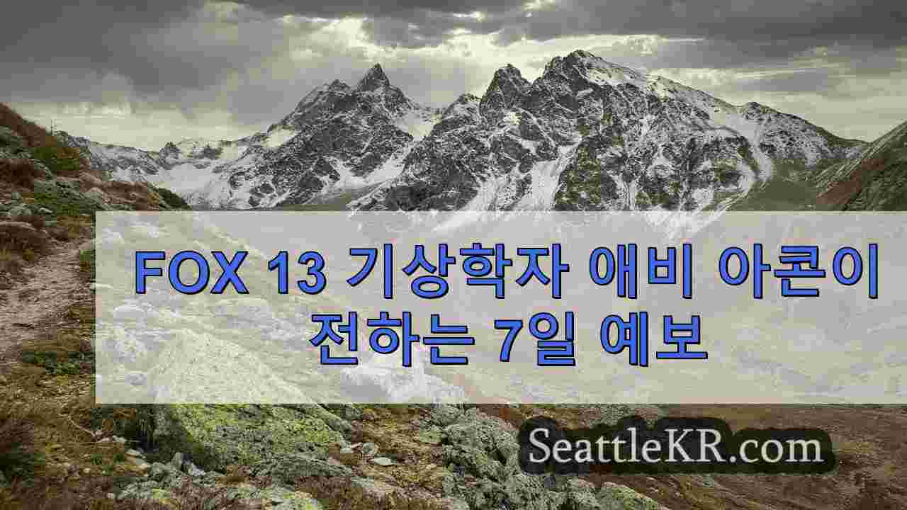 비가 오고 바람이 부는 날씨를 앞둔 시애틀 지역의 폭풍 시스템 퍼레이드
