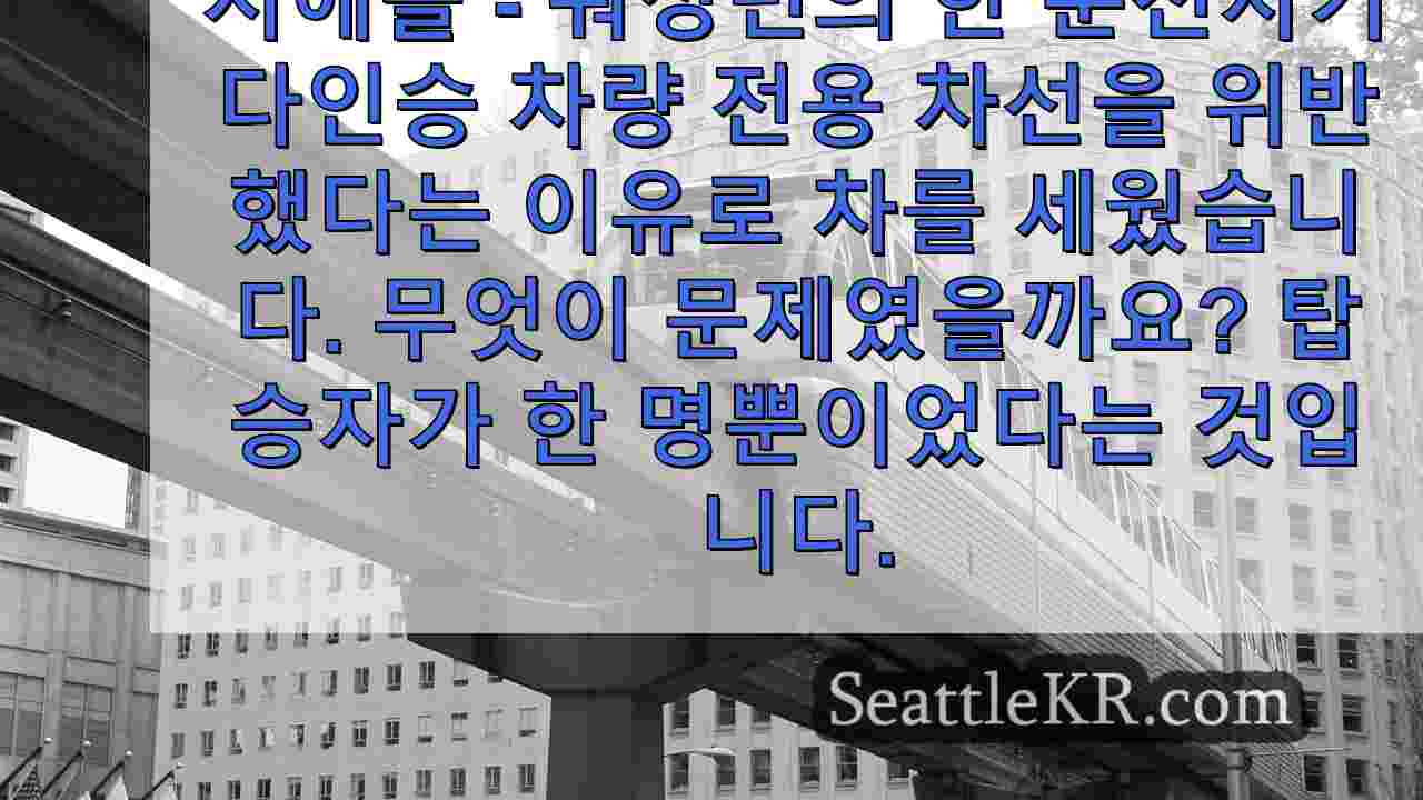 조수석에 해골 머리를 사용한 WA HOV 위반자