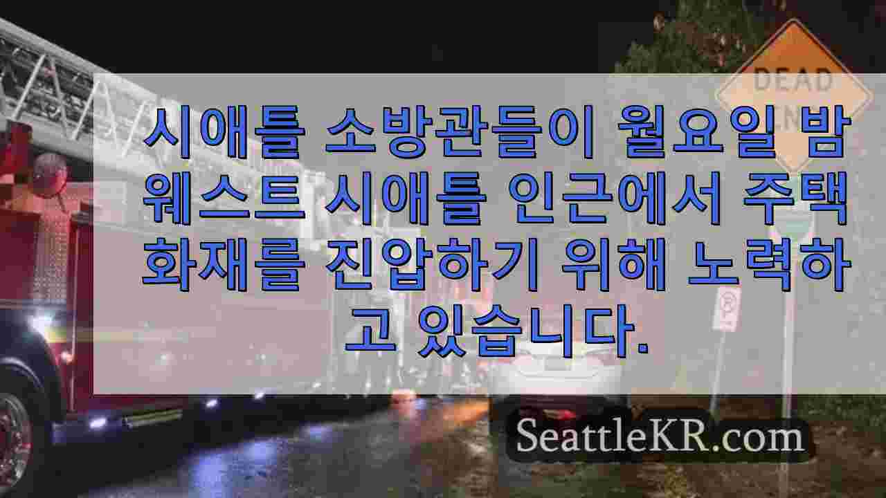 웨스트 시애틀 주택 화재로 보고된 부상자 없음