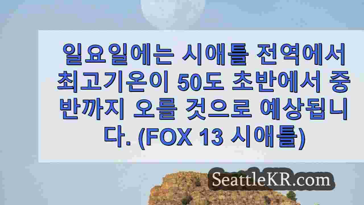 시애틀의 습한 날씨와 강한 바람, 서부 워싱턴의 산악 눈