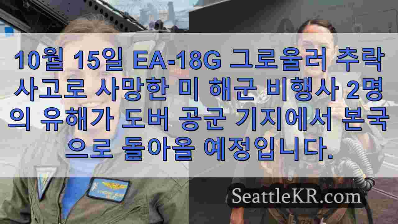 레이니어 산 근처에서 제트기 추락 사고로 사망한 미 해군 비행사 2명의