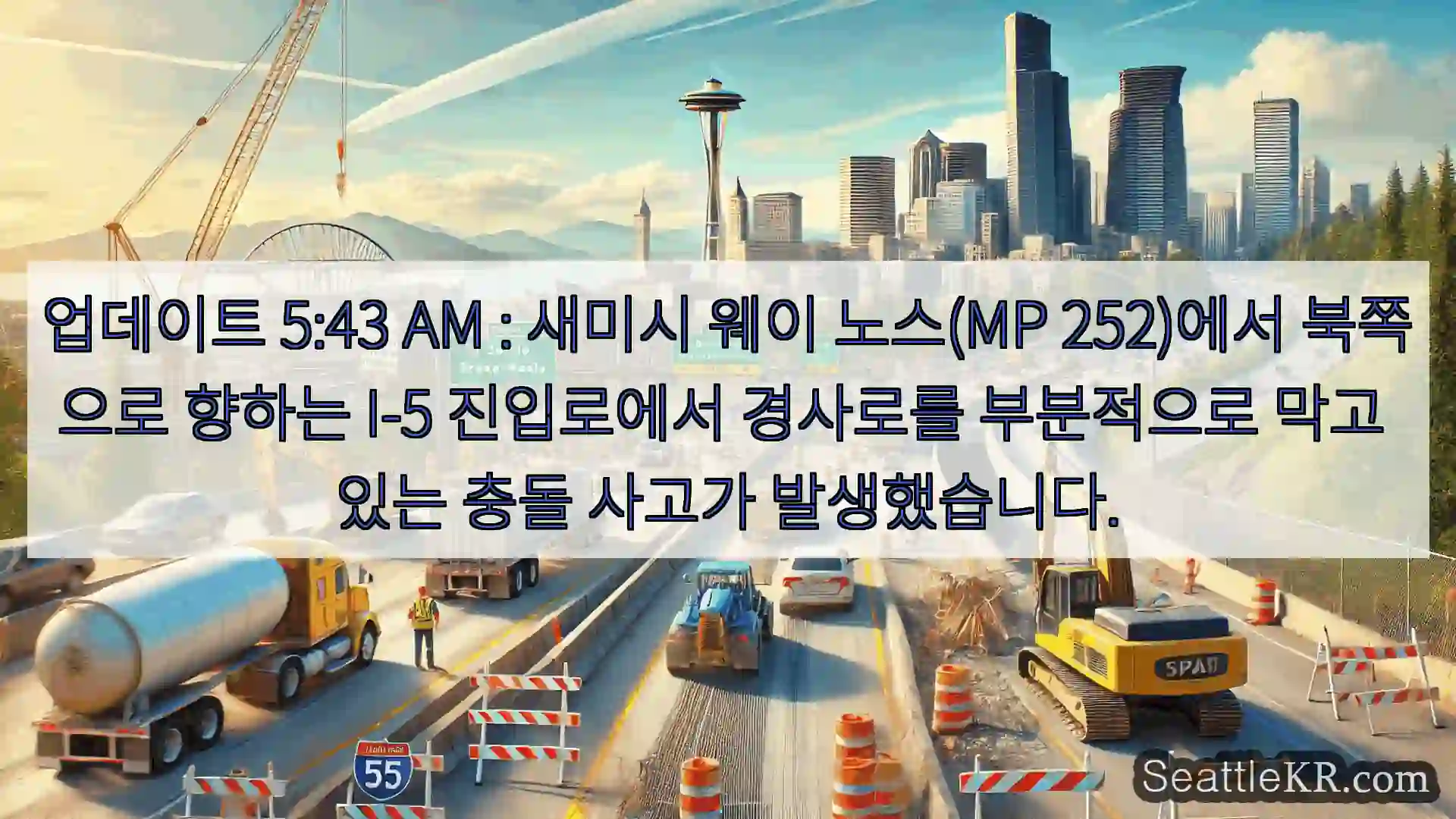 시애틀 교통뉴스 업데이트 5:43 AM : 새미시 웨이 노스(MP 252)에서