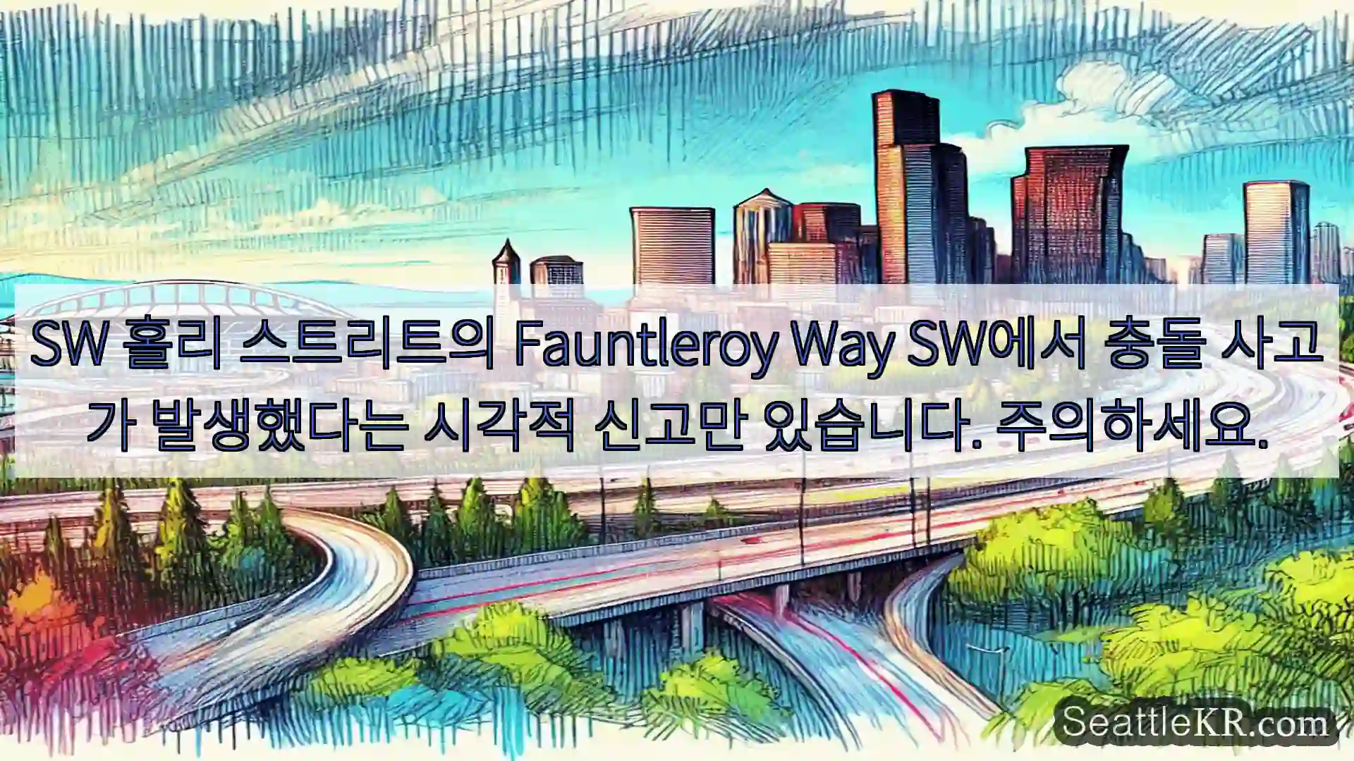 시애틀 교통뉴스 SW 홀리 스트리트의 Fauntleroy Way SW에서 충돌