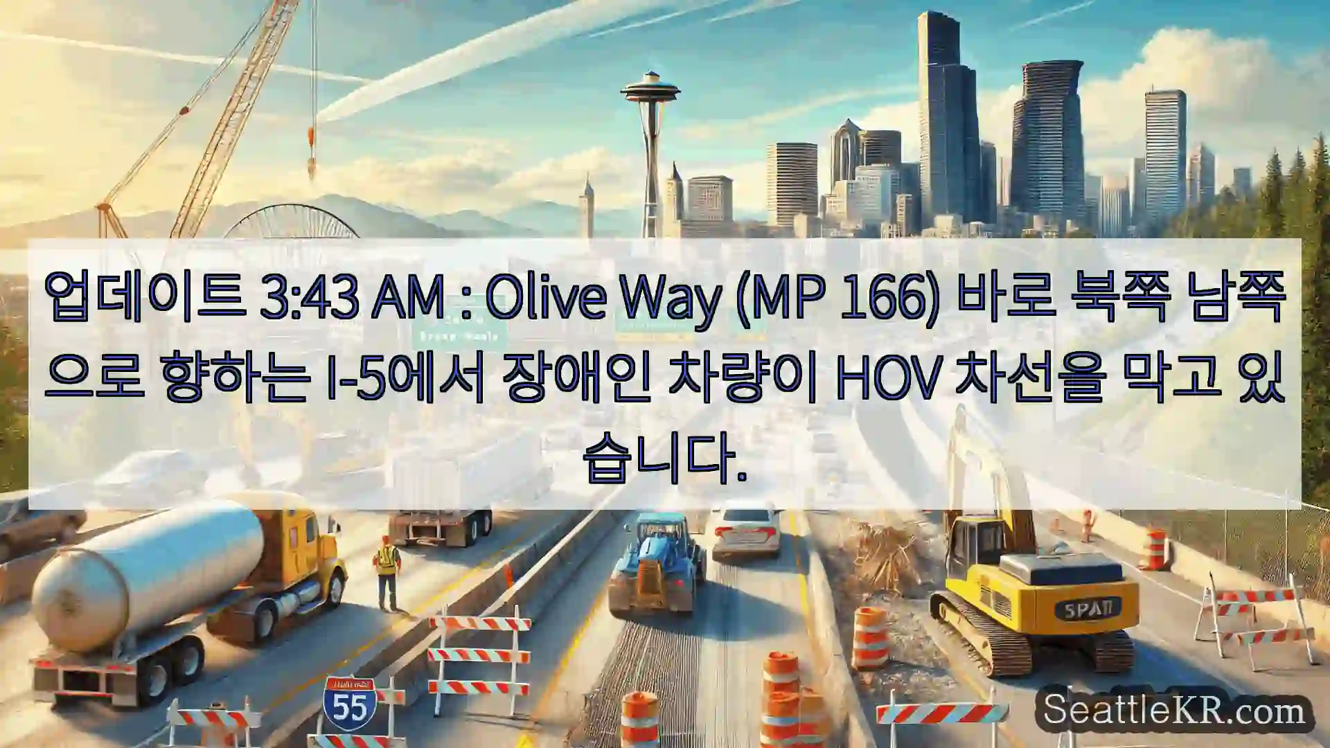 시애틀 교통뉴스 업데이트 3:43 AM : Olive Way (MP 166)