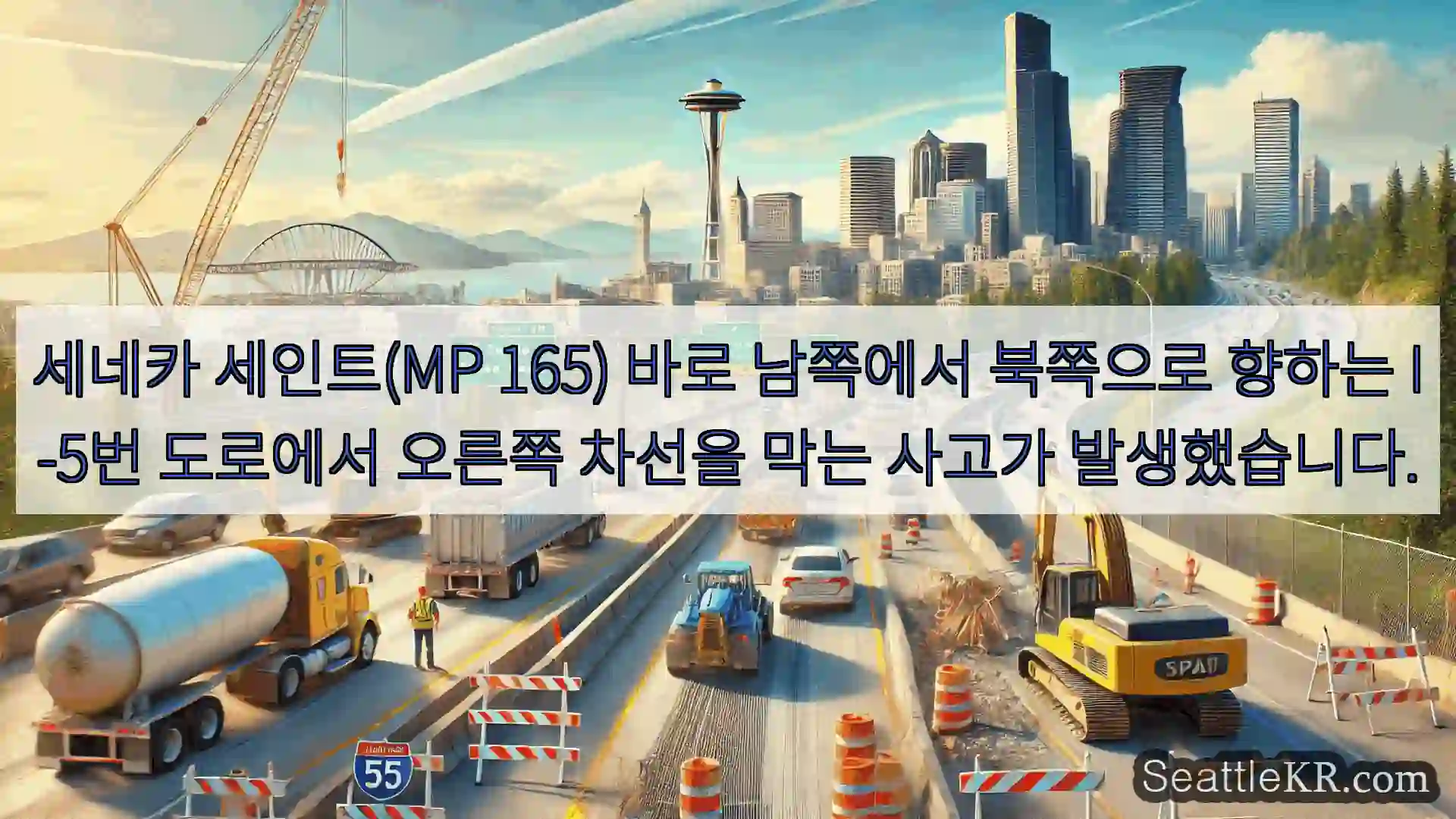 시애틀 교통뉴스 세네카 세인트(MP 165) 바로 남쪽에서 북쪽으로 향하는