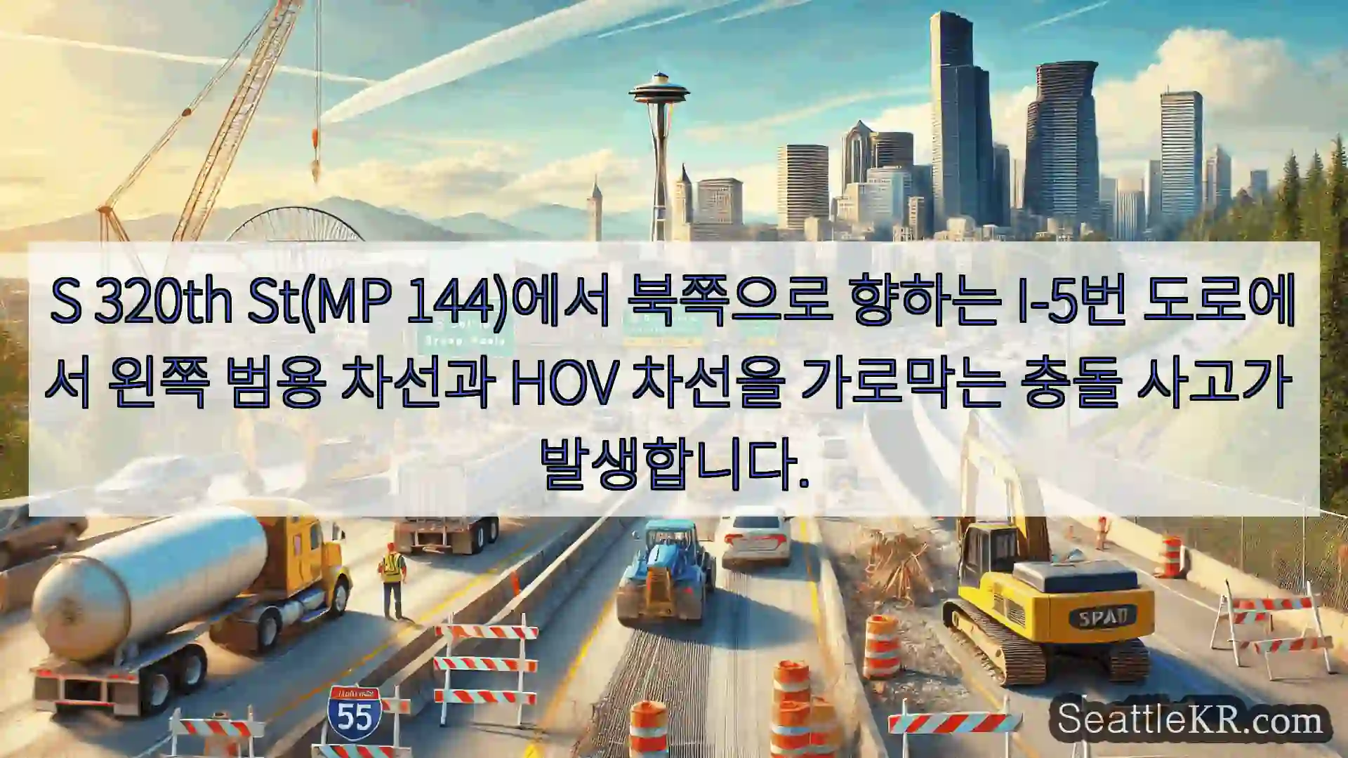 시애틀 교통뉴스 S 320th St(MP 144)에서 북쪽으로 향하는 I-5번