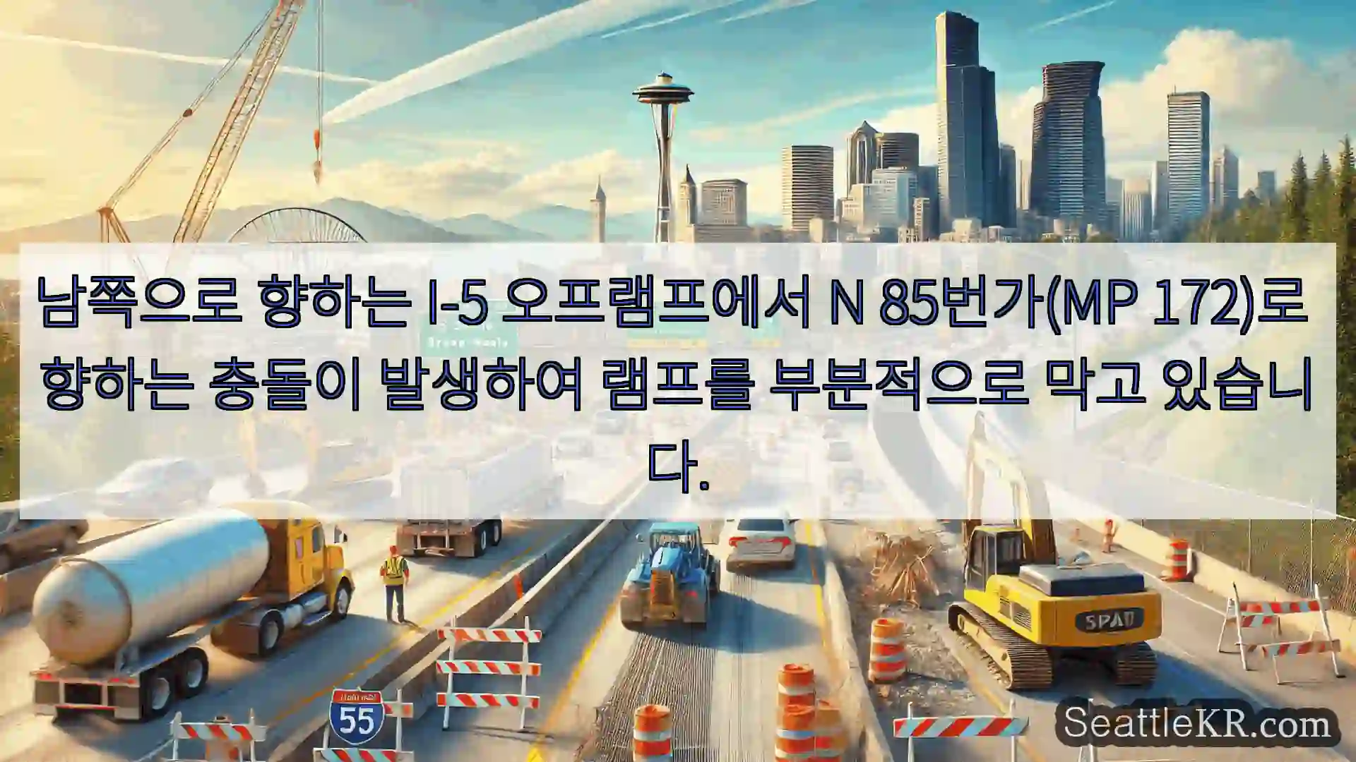 시애틀 교통뉴스 남쪽으로 향하는 I-5 오프램프에서 N 85번가(MP