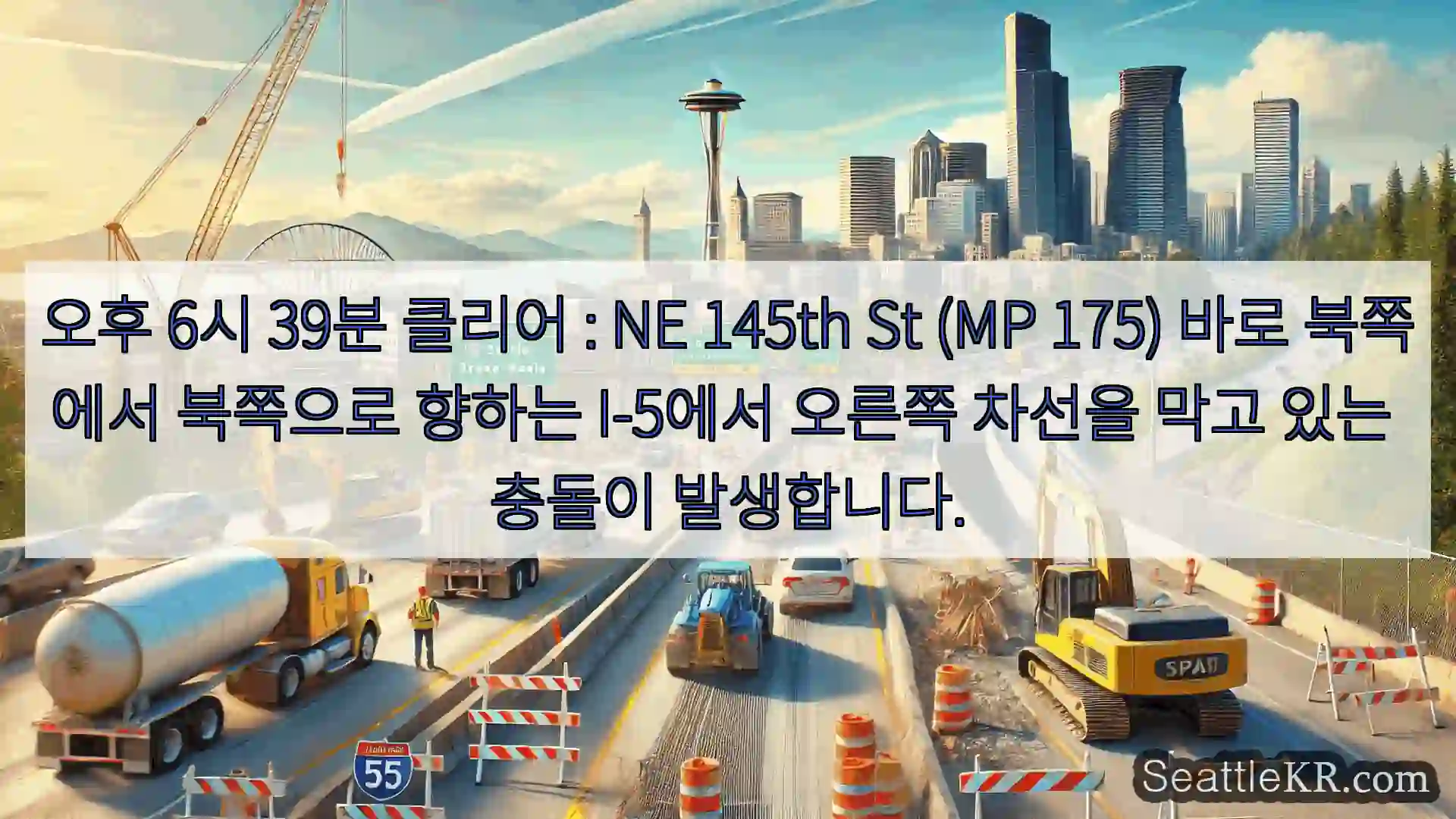 시애틀 교통뉴스 오후 6시 39분 클리어 : NE 145th St (MP