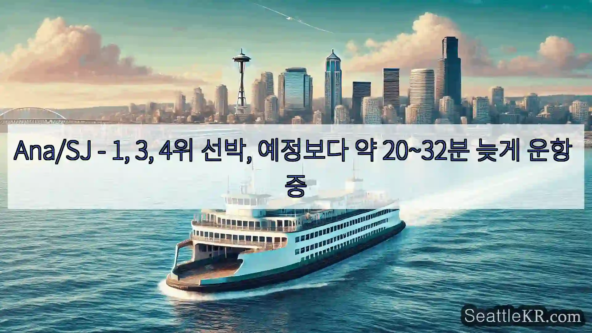 시애틀 페리 뉴스 Ana/SJ - 1, 3, 4위 선박, 예정보다 약