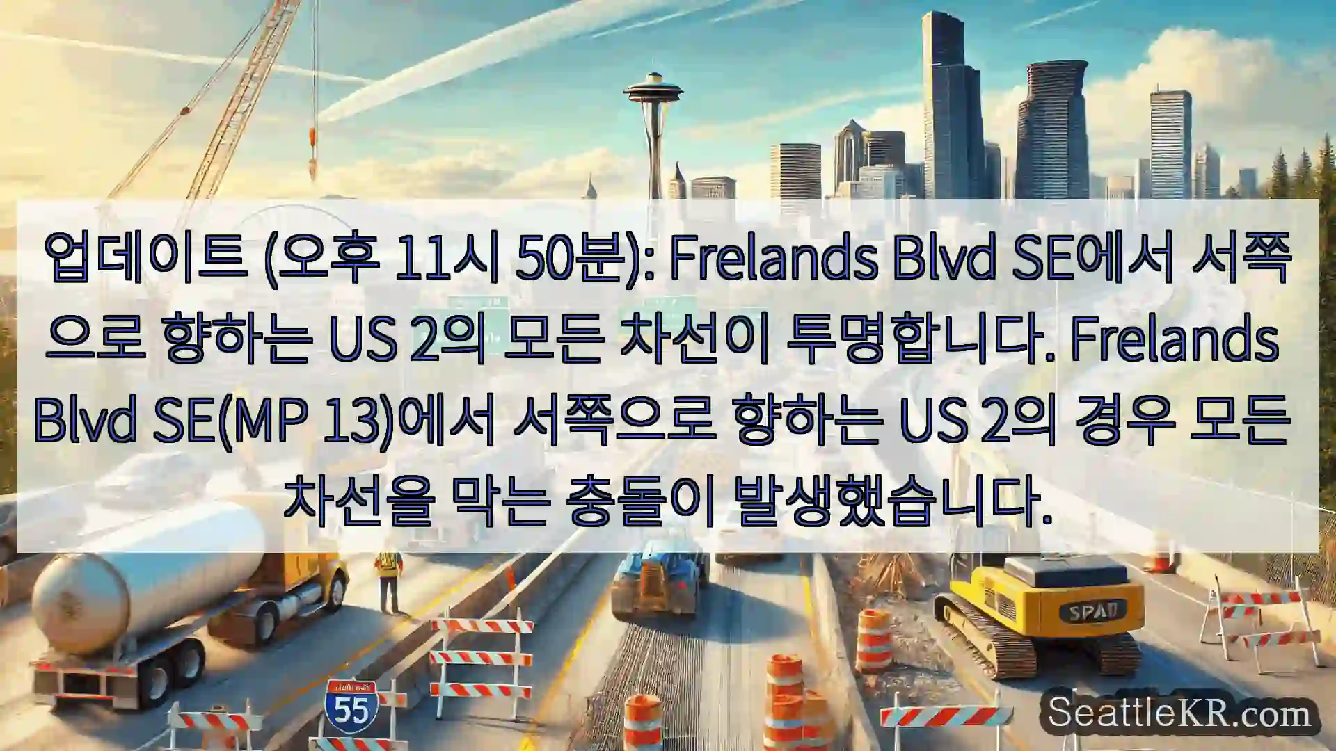 시애틀 교통뉴스 업데이트 (오후 11시 50분): Frelands Blvd