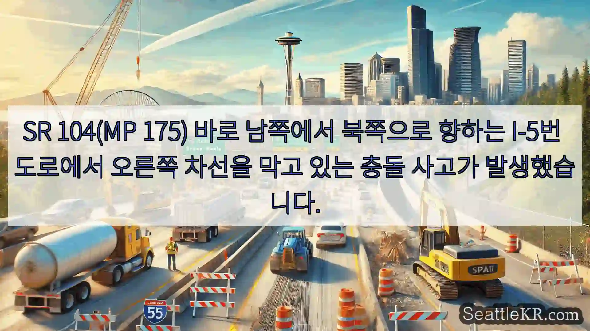 시애틀 교통뉴스 SR 104(MP 175) 바로 남쪽에서 북쪽으로 향하는