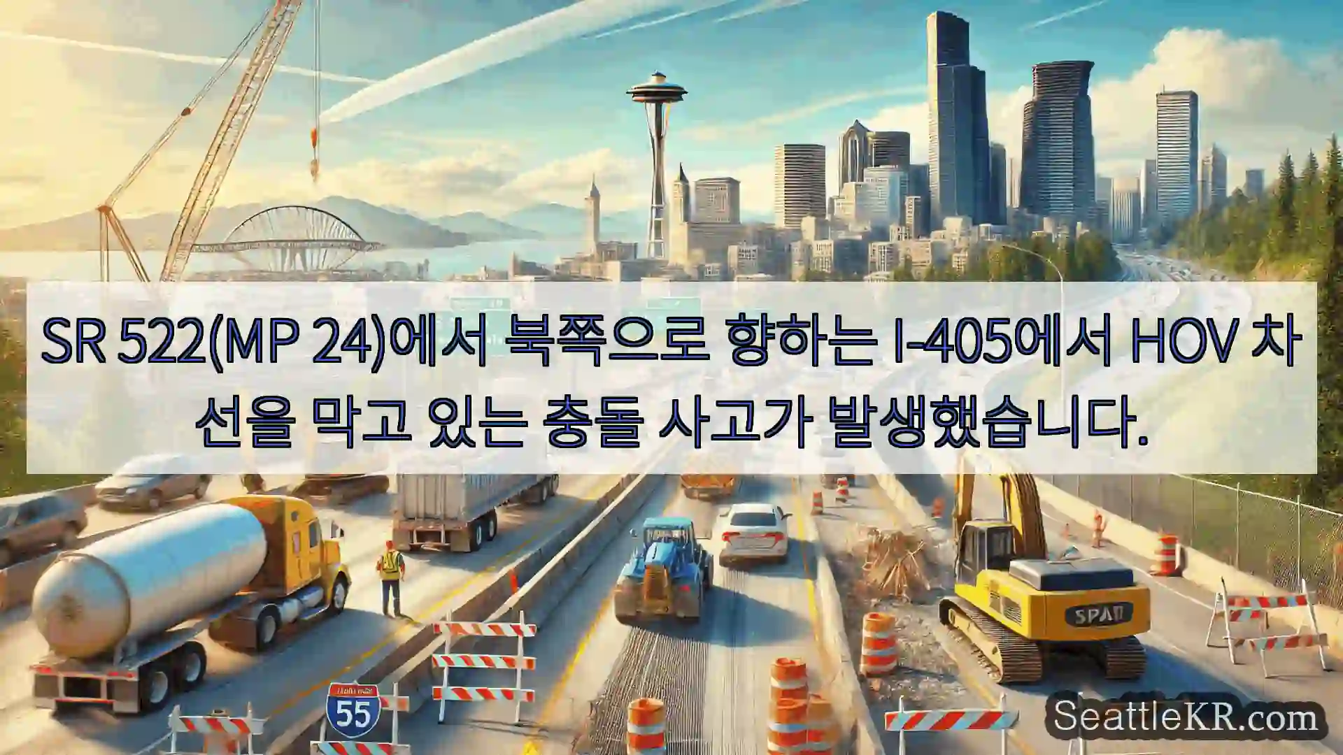 시애틀 교통뉴스 SR 522(MP 24)에서 북쪽으로 향하는 I-405에서