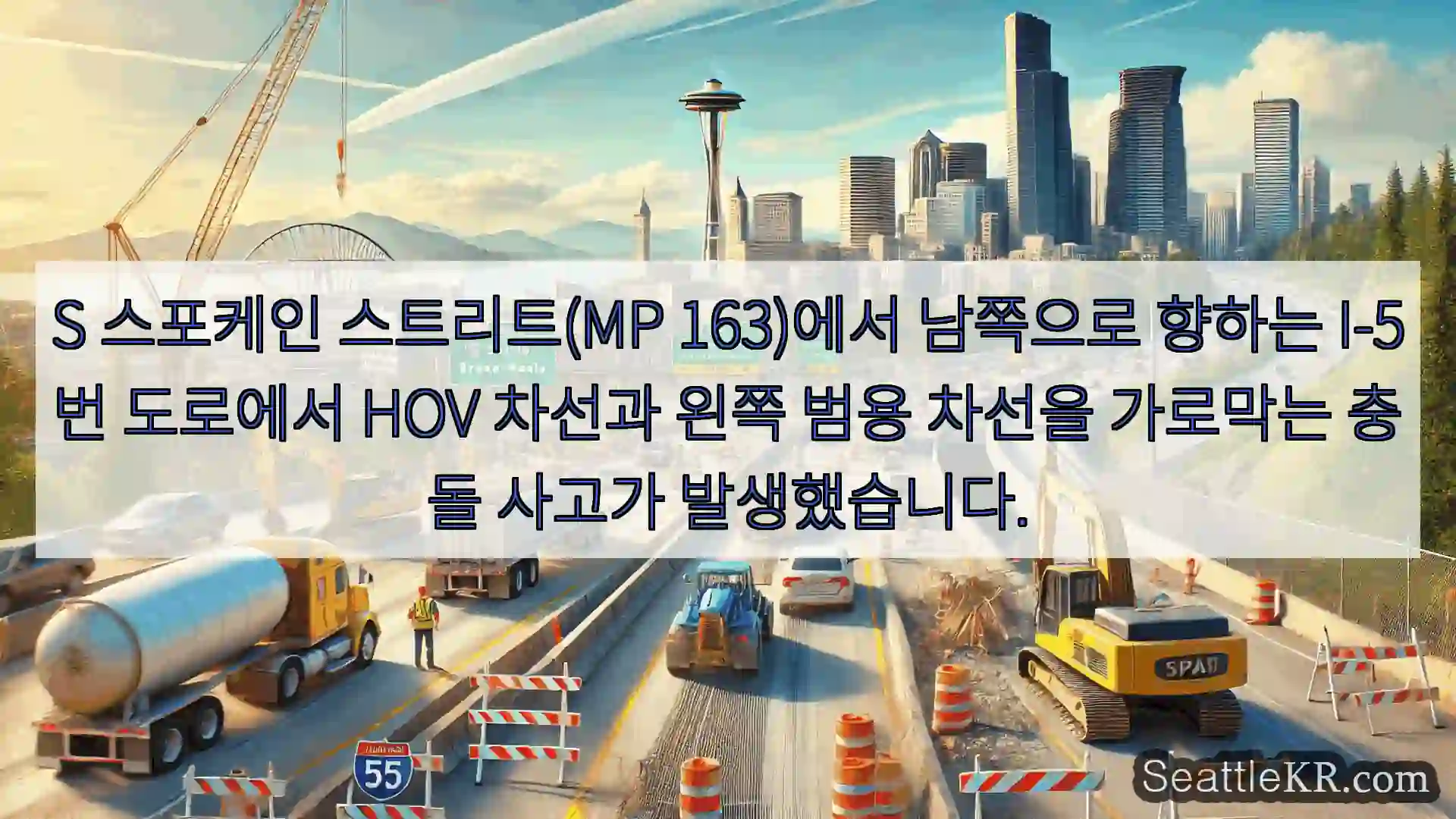 시애틀 교통뉴스 S 스포케인 스트리트(MP 163)에서 남쪽으로 향하는
