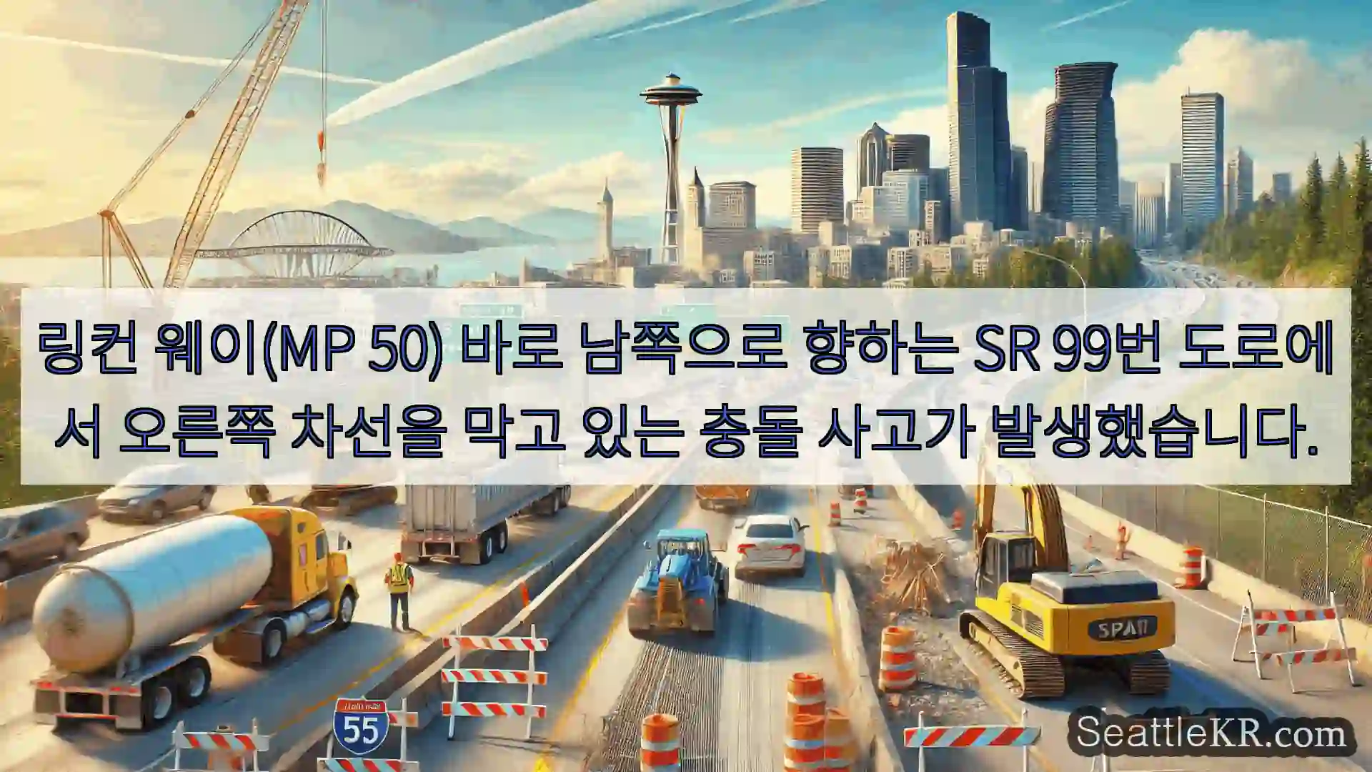 시애틀 교통뉴스 링컨 웨이(MP 50) 바로 남쪽으로 향하는 SR 99번