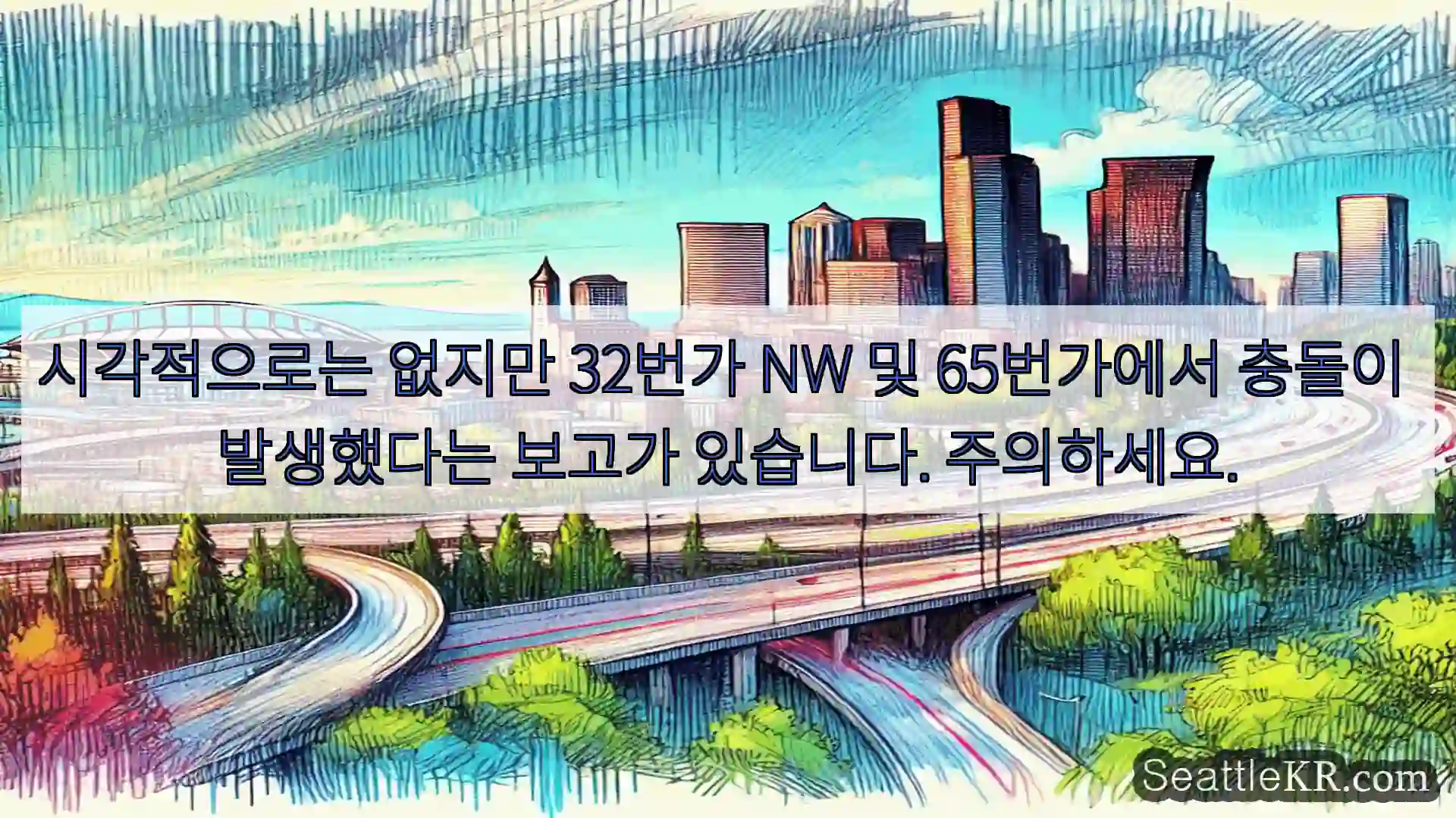 시애틀 교통뉴스 시각적으로는 없지만 32번가 NW 및 65번가에서 충돌이