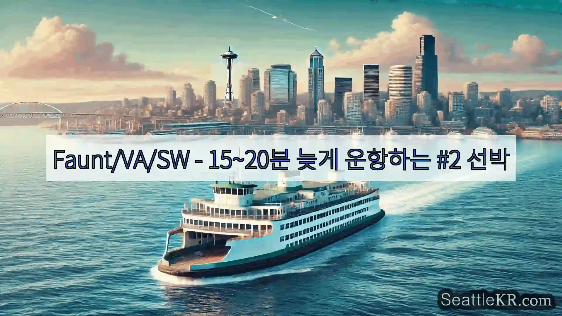시애틀 페리 뉴스 Faunt/VA/SW - 15~20분 늦게 운항하는 #2 선박