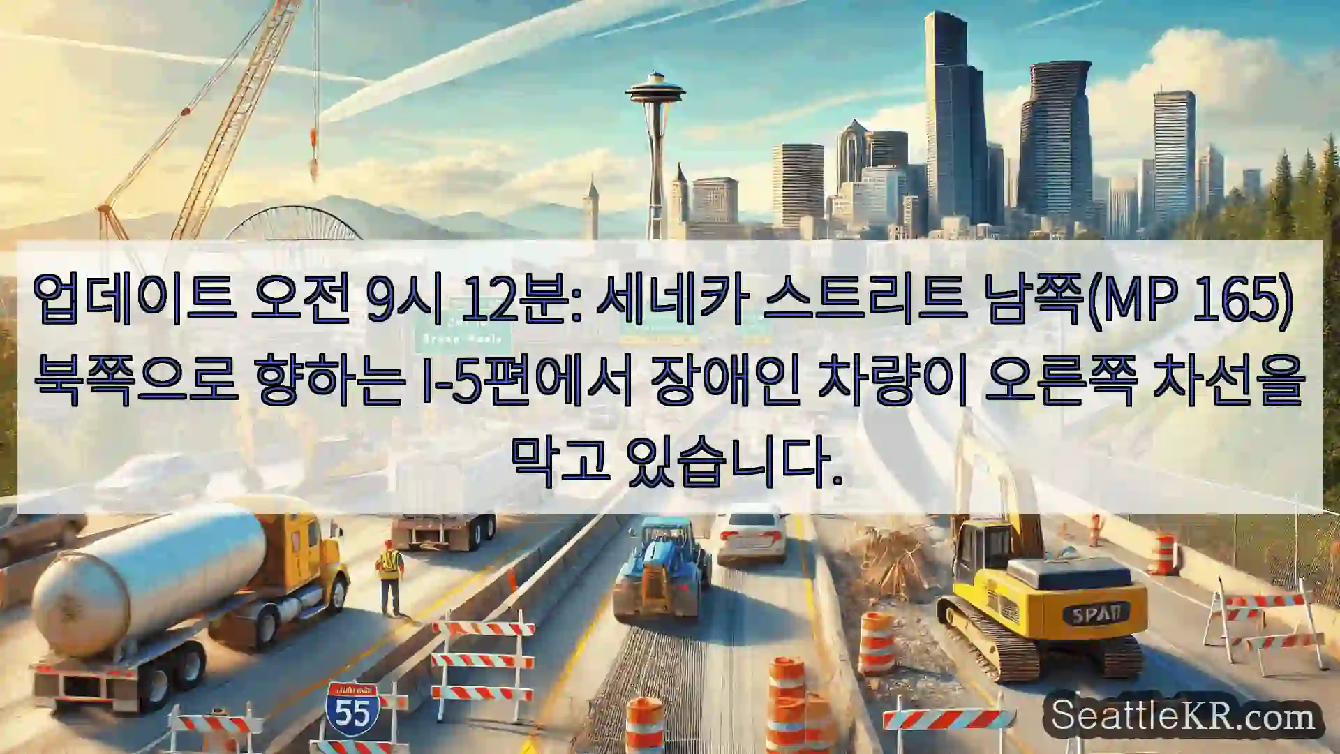 시애틀 교통뉴스 업데이트 오전 9시 12분: 세네카 스트리트 남쪽(MP