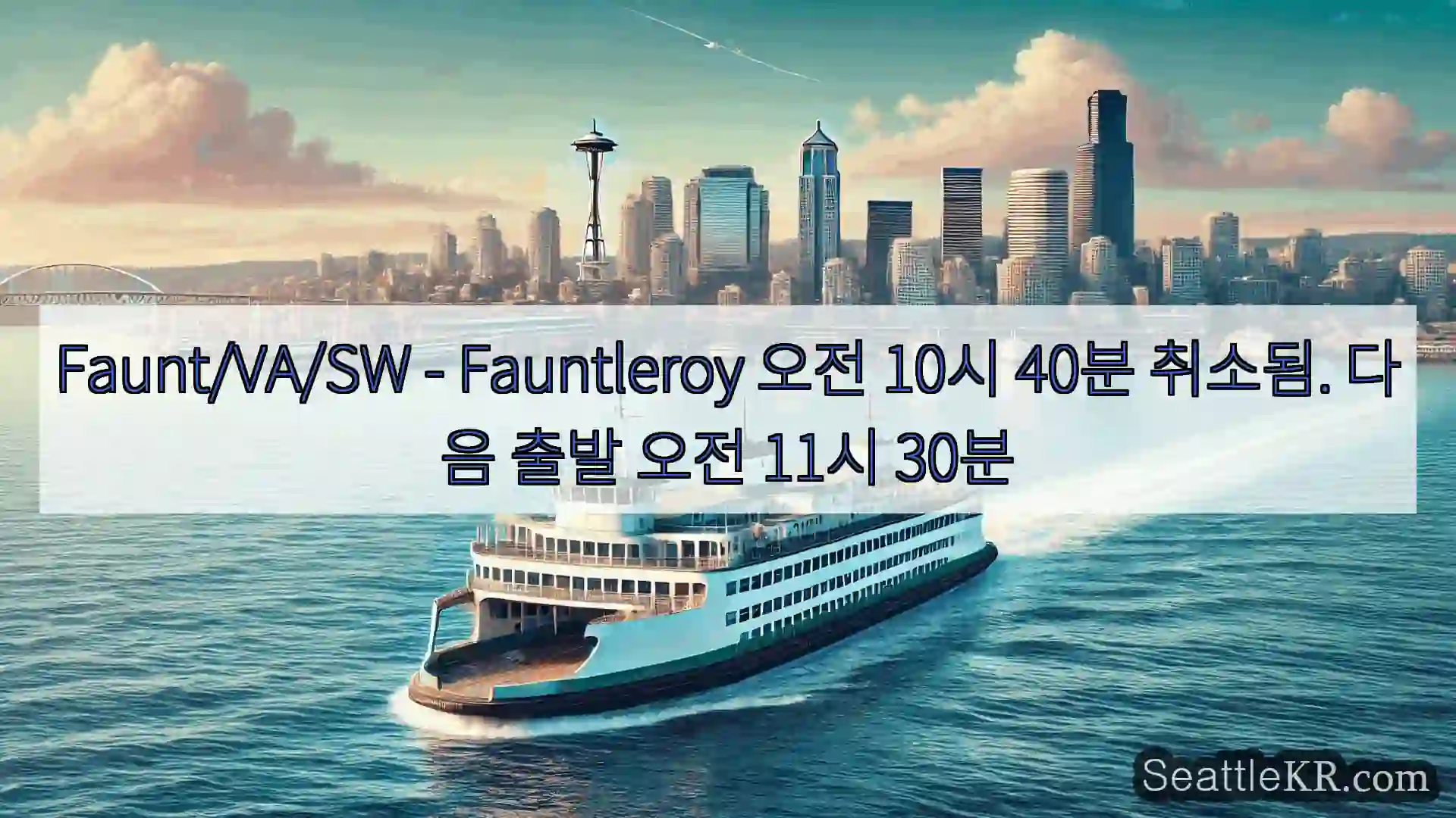 시애틀 페리 뉴스 Faunt/VA/SW - Fauntleroy 오전 10시