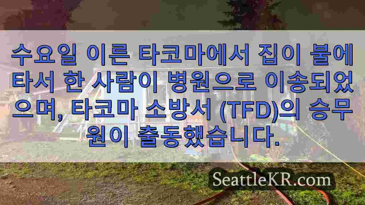 타코마 주택 화재로 개가 죽고 1 명이 병원으로 보내졌습니다.