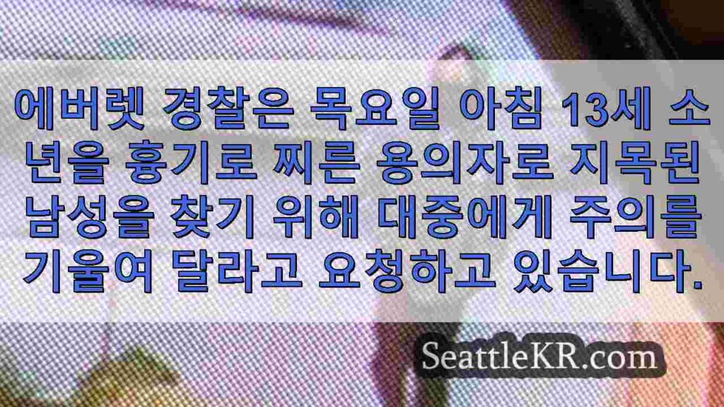 에버렛에서 학교를 걷다가 칼에 찔린 13 세 소년, '용의자'를
