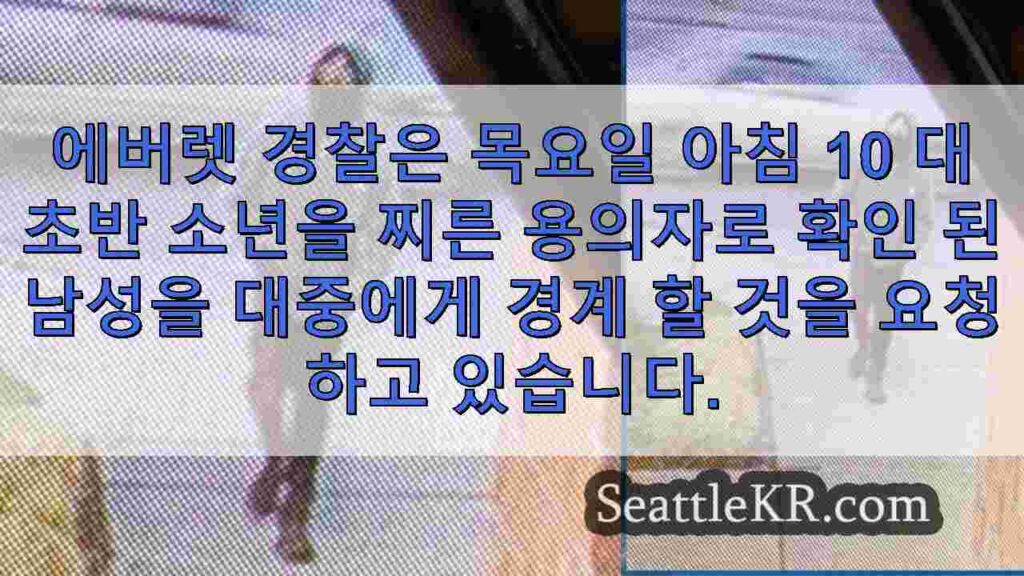 에버렛 QFC 매장 근처에서 소년의 칼에 찔린 '용의자'를 찾습니다.