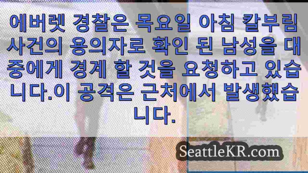 에버렛 QFC 매장 근처에서 칼부림 사건으로 '용의자'를 찾고 있습니다.