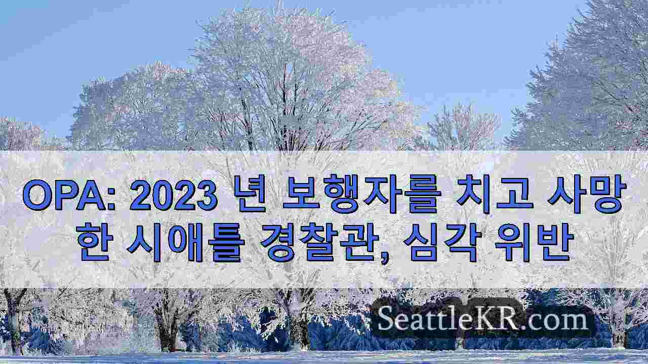 OPA: 2023년 보행자를 치어 사망케 한 시애틀 경찰관, 몇 가지