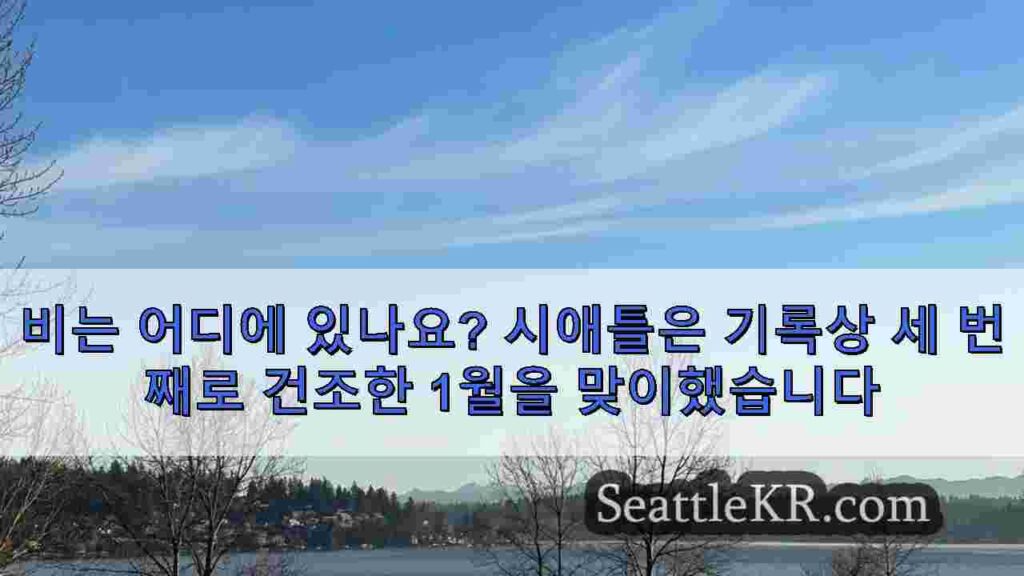 비는 어디에 있나요? 시애틀은 기록상 세 번째로 건조한 1월을