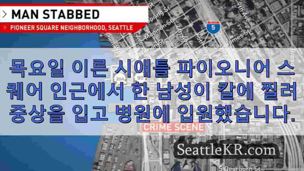 시애틀 파이오니어 광장에서 목을 찔린 남성, 용의자 도주