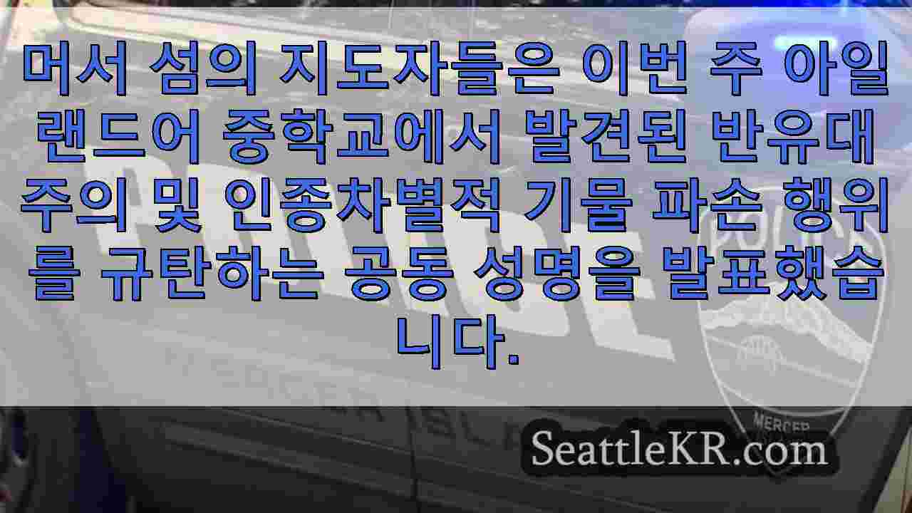 머서 아일랜드 지도자들, 중학교에서 벌어진 인종 차별적 기물 파손 행위