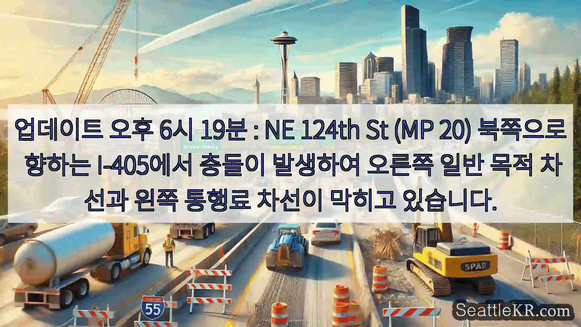 시애틀 교통뉴스 업데이트 오후 6시 19분 : NE 124th St (MP