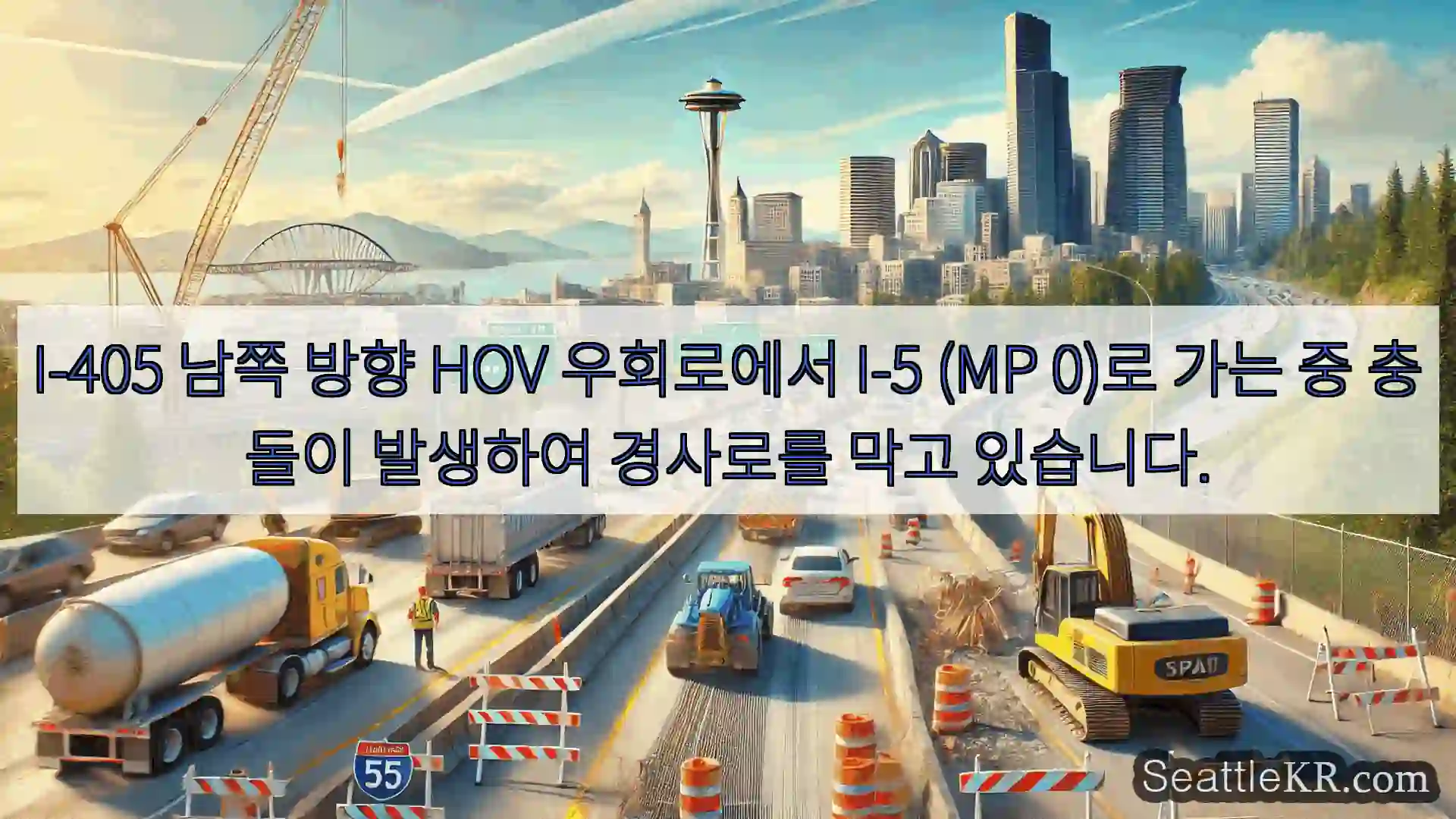 시애틀 교통뉴스 I-405 남쪽 방향 HOV 우회로에서 I-5 (MP 0)로