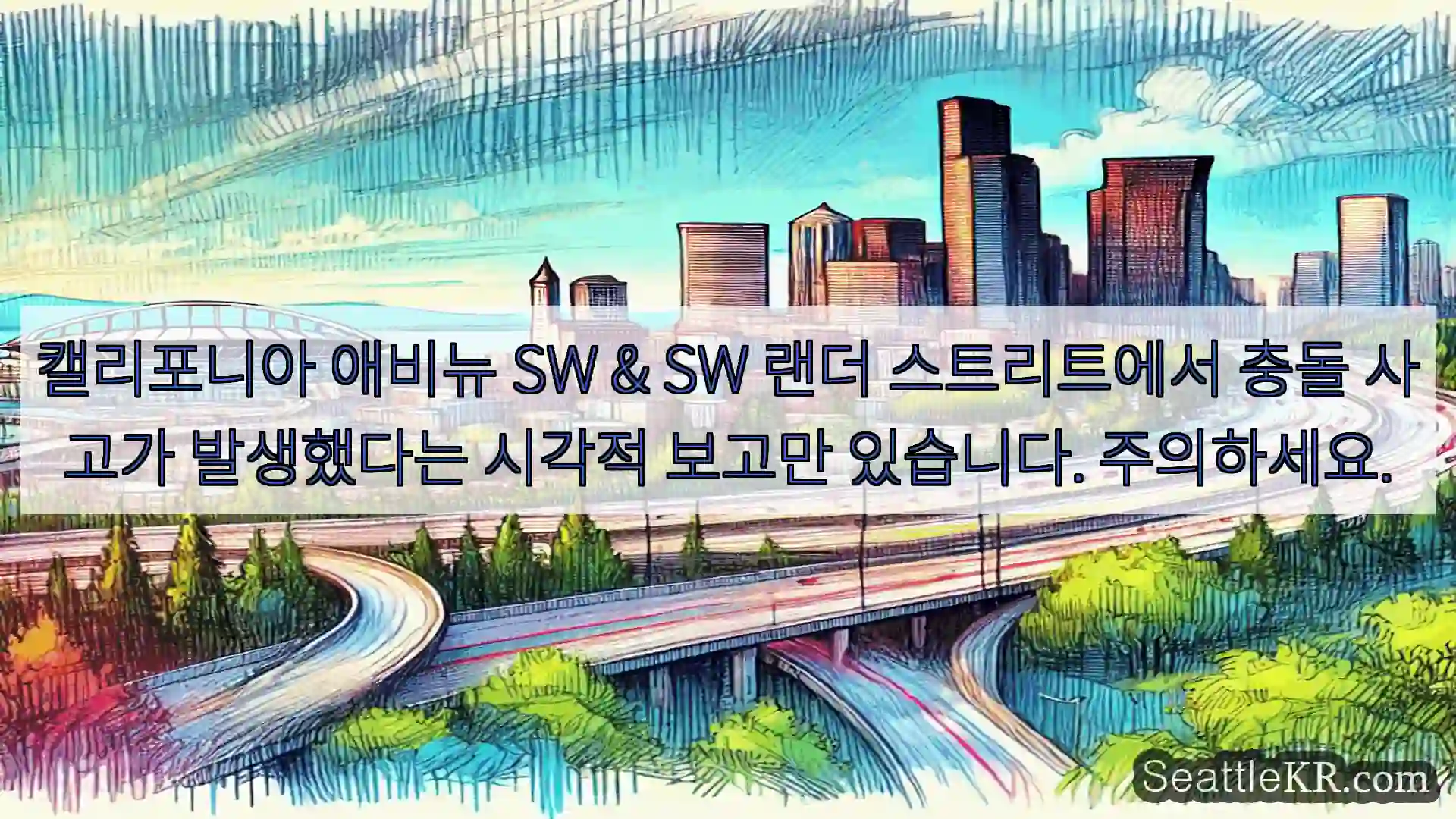 시애틀 교통뉴스 캘리포니아 애비뉴 SW & SW 랜더 스트리트에서 충돌 사고가