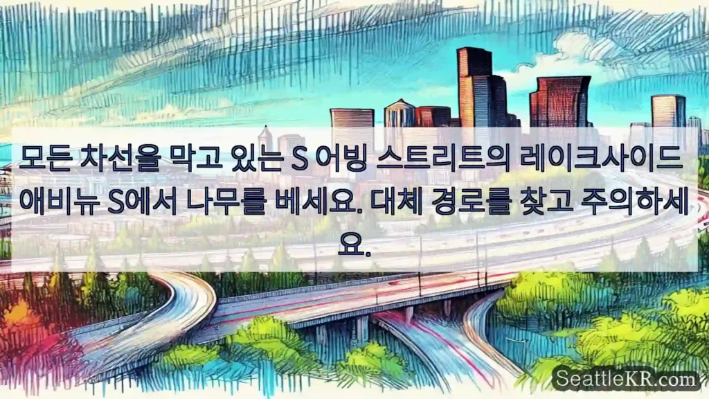 시애틀 교통뉴스 모든 차선을 막고 있는 S 어빙 스트리트의 레이크사이드 애비뉴