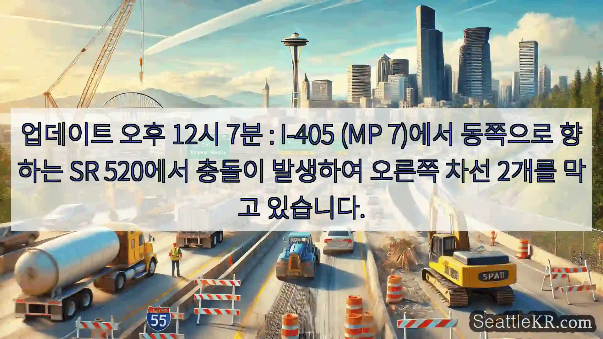 시애틀 교통뉴스 업데이트 오후 12시 7분 : I-405 (MP 7)에서