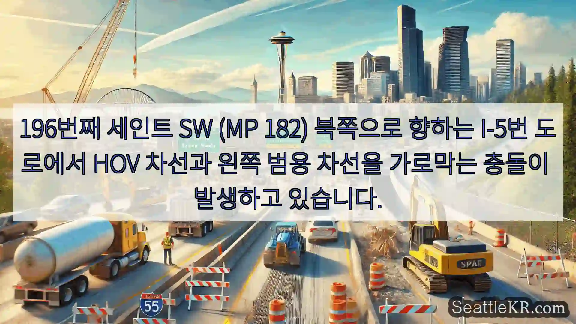 시애틀 교통뉴스 196번째 세인트 SW (MP 182) 북쪽으로 향하는