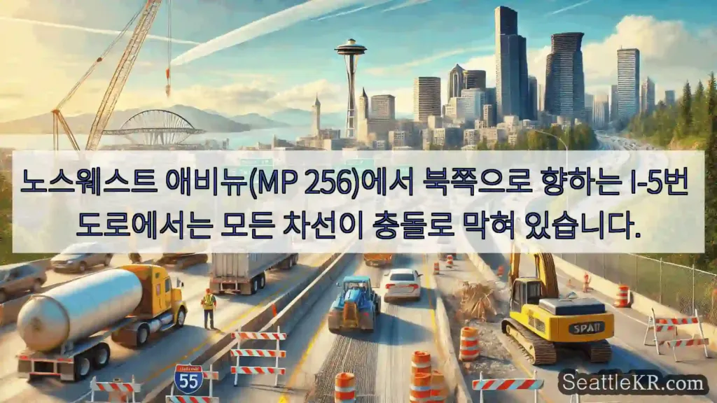 시애틀 교통뉴스 노스웨스트 애비뉴(MP 256)에서 북쪽으로 향하는 I-5번