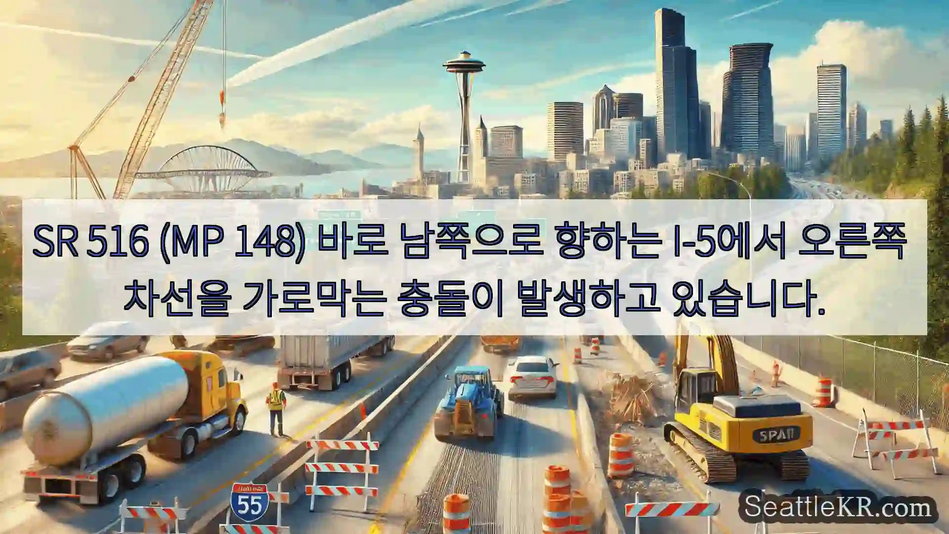 시애틀 교통뉴스 SR 516 (MP 148) 바로 남쪽으로 향하는 I-5에서