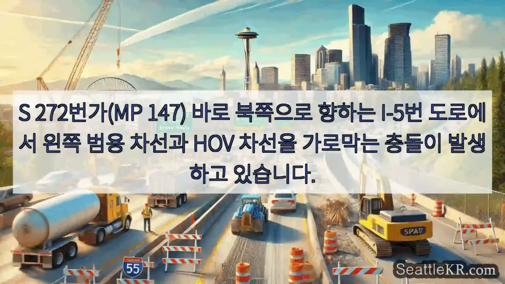 시애틀 교통뉴스 S 272번가(MP 147) 바로 북쪽으로 향하는 I-5번