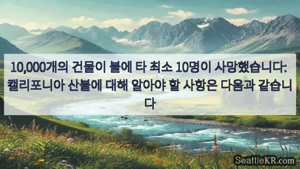 시애틀 뉴스 10,000개의 건물이 불에 타 최소 10명이 사망했습니다: