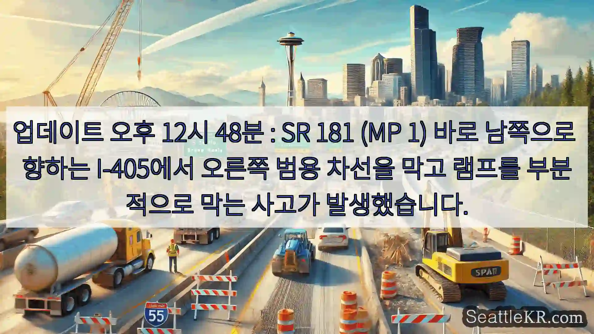 시애틀 교통뉴스 업데이트 오후 12시 48분 : SR 181 (MP 1) 바로