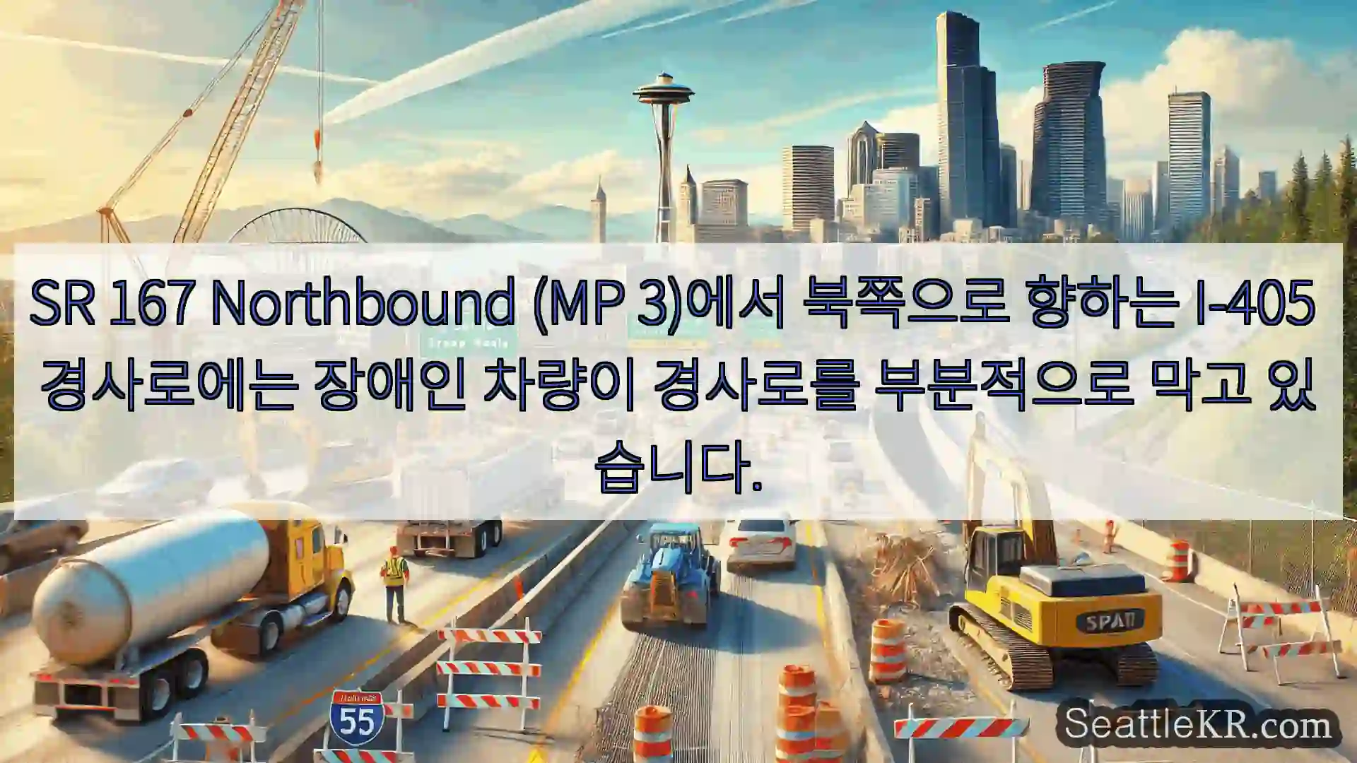 시애틀 교통뉴스 SR 167 Northbound (MP 3)에서 북쪽으로