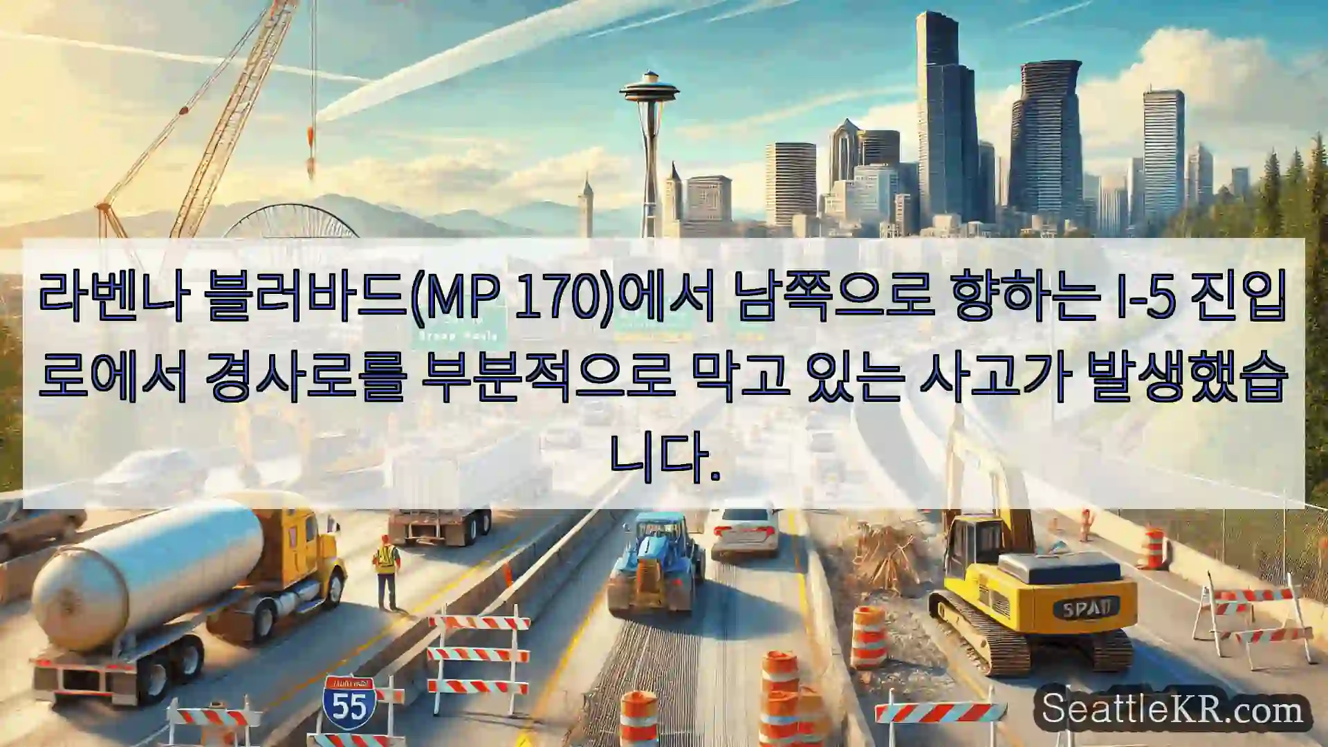 시애틀 교통뉴스 라벤나 블러바드(MP 170)에서 남쪽으로 향하는 I-5